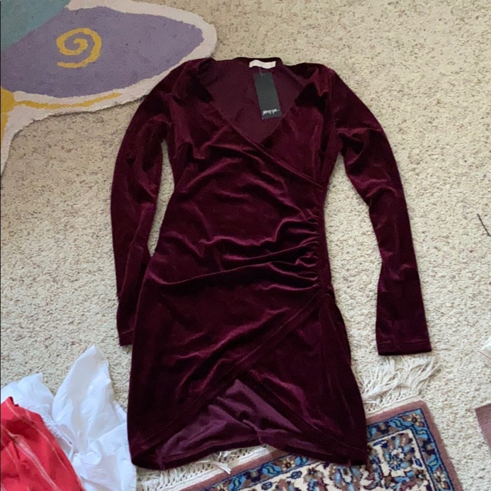 Burgundy, Velvet Dress from Nasty Gal